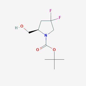 molecular formula C10H17F2NO3 B1378981 (R)-1-Boc-2-(hydroxymethyl)-4,4-difluoropyrrolidine CAS No. 1407991-22-3