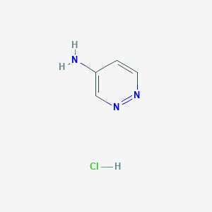 molecular formula C4H6ClN3 B1378987 Pyridazin-4-amine hydrochloride CAS No. 1400764-35-3
