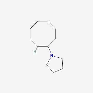 molecular formula C12H21N B13789880 N-(1-Cycloocten-1-YL)pyrrolidine 
