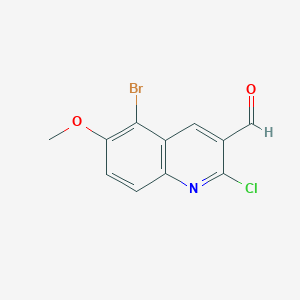 molecular formula C11H7BrClNO2 B137899 5-Bromo-2-chloro-6-methoxyquinoline-3-carbaldehyde CAS No. 136812-26-5