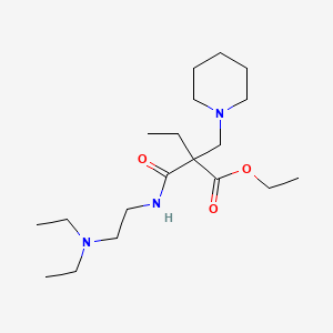 molecular formula C19H37N3O3 B13789958 N-(2-(Diethylamino)ethyl)-2-ethyl-2-(piperidinomethyl)malonamic acid ethyl ester CAS No. 94434-30-7