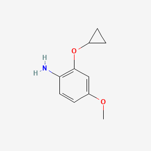 molecular formula C10H13NO2 B1378996 2-Cyclopropoxy-4-methoxyaniline CAS No. 1243394-48-0