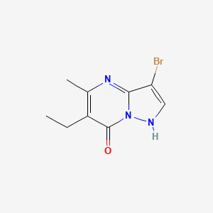 molecular formula C9H10BrN3O B1378999 3-Bromo-6-ethyl-5-methylpyrazolo[1,5-A]pyrimidin-7(4H)-one CAS No. 1403767-27-0