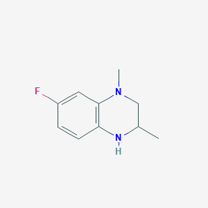 molecular formula C10H13FN2 B13789991 Quinoxaline,7-fluoro-1,2,3,4-tetrahydro-1,3-dimethyl-(9ci) 