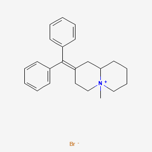 molecular formula C23H28BrN B13790012 trans-2-(Diphenylmethylene)octahydro-5-methyl-2H-quinolizinium bromide CAS No. 71731-46-9