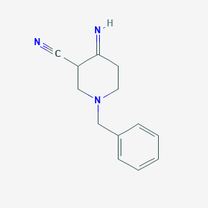 molecular formula C13H15N3 B13790052 1-Benzyl-4-iminopiperidine-3-carbonitrile CAS No. 85277-11-8