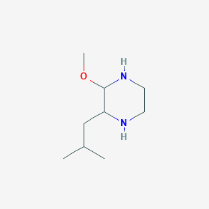 molecular formula C9H20N2O B13790063 2-Methoxy-3-(2-methylpropyl)piperazine CAS No. 74784-14-8