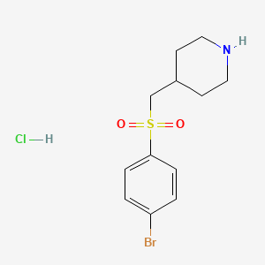 molecular formula C12H17BrClNO2S B1379009 4-{[(4-Bromophenyl)sulfonyl]methyl}piperidine hydrochloride CAS No. 1864015-66-6