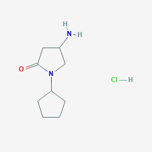 molecular formula C9H17ClN2O B1379010 4-Amino-1-cyclopentylpyrrolidin-2-one hydrochloride CAS No. 1177344-28-3