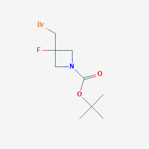 molecular formula C9H15BrFNO2 B1379011 Tert-butyl 3-(bromomethyl)-3-fluoroazetidine-1-carboxylate CAS No. 1374658-83-9