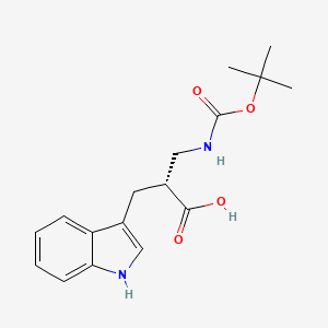molecular formula C17H22N2O4 B1379015 (2R)-3-{[(tert-butoxy)carbonyl]amino}-2-(1H-indol-3-ylmethyl)propanoic acid CAS No. 1050443-69-0