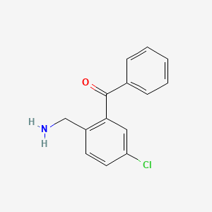 molecular formula C14H12ClNO B13790152 Benzophenone, 2-methylamino-5-chloro- 
