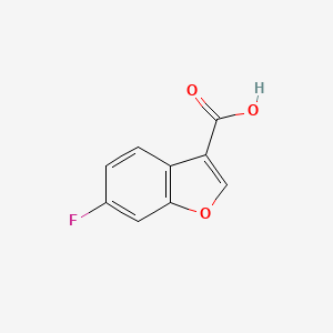 molecular formula C9H5FO3 B1379019 6-Fluorobenzofuran-3-carboxylic acid CAS No. 1393561-25-5