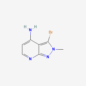 molecular formula C7H7BrN4 B1379021 4-AMino-3-bromo-2-methyl-2H-pyrazolo[3,4-b]pyridine CAS No. 1363381-37-6