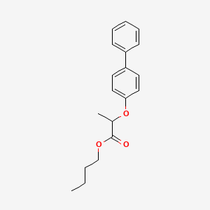 molecular formula C19H22O3 B13790224 Butyl 2-(4-phenylphenoxy)propanoate CAS No. 94385-39-4