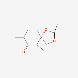 molecular formula C13H22O3 B13790250 (5S)-2,2,6,6,8-pentamethyl-1,3-dioxaspiro[4.5]decan-7-one 