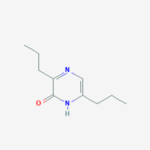 molecular formula C10H16N2O B13790331 2(1H)-Pyrazinone,3,6-dipropyl-(9CI) 