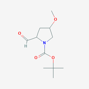 molecular formula C11H19NO4 B1379050 Tert-butyl 2-formyl-4-methoxypyrrolidine-1-carboxylate CAS No. 1803584-88-4