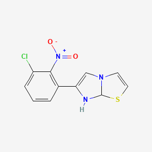 molecular formula C11H8ClN3O2S B13790523 6-(Chloronitrophenyl)dihydroimidazo(2,1-b)thiazole 