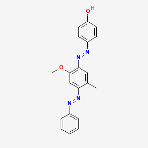 molecular formula C20H18N4O2 B13790525 Phenol, 4-[[2-methoxy-5-methyl-4-(phenylazo)phenyl]azo]- CAS No. 6657-00-7