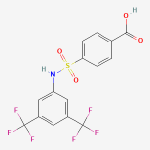 molecular formula C15H9F6NO4S B13790549 N-(3,5-Bis-(trifluoromethyl)phenyl)4-carboxybenzenesulfonamide 
