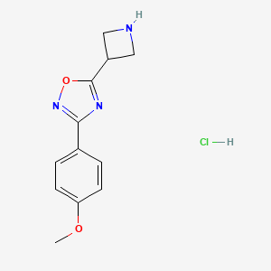 molecular formula C12H14ClN3O2 B1379055 5-氮杂环丁-3-基-3-(4-甲氧基苯基)-1,2,4-恶二唑盐酸盐 CAS No. 1426290-77-8
