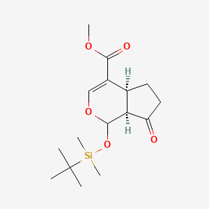 molecular formula C16H26O5Si B13790550 (4AS,7aR)-methyl 1-((tert-butyldimethylsilyl)oxy)-7-oxo-1,4a,5,6,7,7a-hexahydrocyclopenta[c]pyran-4-carboxylate 