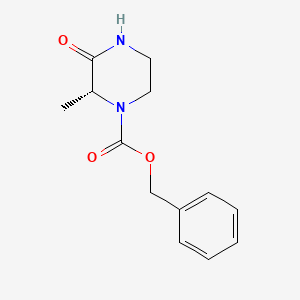 molecular formula C13H16N2O3 B1379057 (R)-benzyl 2-methyl-3-oxopiperazine-1-carboxylate CAS No. 1373232-19-9