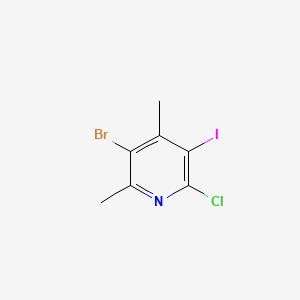 molecular formula C7H6BrClIN B1379058 3-溴-6-氯-5-碘-2,4-二甲基吡啶 CAS No. 1823359-68-7