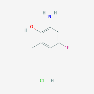 molecular formula C7H9ClFNO B1379059 2-Amino-4-fluoro-6-methylphenol hydrochloride CAS No. 1588440-98-5