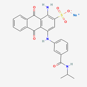 molecular formula C24H20N3NaO6S B13790619 1-Amino-4-(3-(isopropylamino)carbonylanilino)-9,10-dihydro-9,10-dioxoanthracene-2-sulphonic acid, sodium salt CAS No. 94110-14-2
