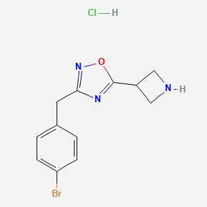 molecular formula C12H13BrClN3O B1379062 5-Azetidin-3-yl-3-(4-bromobenzyl)-1,2,4-oxadiazole hydrochloride CAS No. 1426290-36-9