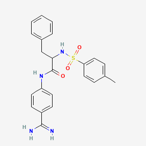 molecular formula C23H24N4O3S B13790623 4'-Amidino-alpha-(p-toluenesulfonamido)hydrocinnamanilide CAS No. 92953-67-8