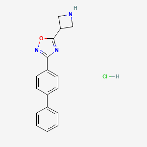 molecular formula C17H16ClN3O B1379071 5-Azetidin-3-yl-3-biphenyl-4-yl-1,2,4-oxadiazole hydrochloride CAS No. 1426290-35-8