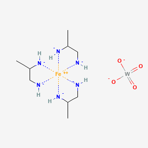 molecular formula C9H24FeN6O4W-6 B13790731 Tris(propylenediamine)tungstatoiron pentahydrate CAS No. 80660-42-0