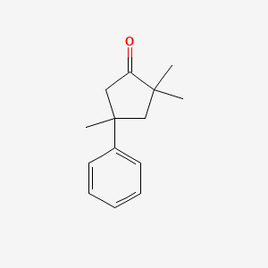 molecular formula C14H18O B13790733 2,2,4-Trimethyl-4-phenylcyclopentanone CAS No. 69278-40-6