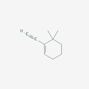 molecular formula C10H14 B13790782 Cyclohexene, 1-ethynyl-6,6-dimethyl-(9CI) 