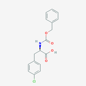 molecular formula C17H16ClNO4 B137908 (R)-2-(((Benzyloxy)carbonyl)amino)-3-(4-chlorophenyl)propanoic acid CAS No. 126251-16-9
