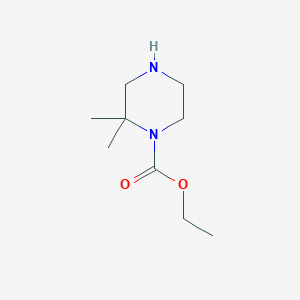 molecular formula C9H18N2O2 B13790814 Ethyl 2,2-dimethylpiperazine-1-carboxylate CAS No. 846052-90-2