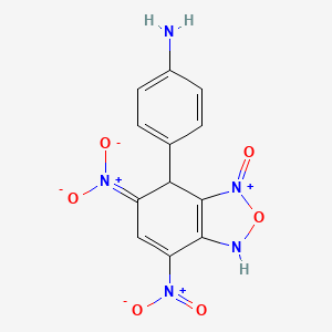 molecular formula C12H9N5O6 B13790819 [7-(4-Aminophenyl)-4-nitro-1-oxo-3,7-dihydro-2,1,3-benzoxadiazol-1-ium-6-ylidene]-dioxidoazanium CAS No. 84802-78-8