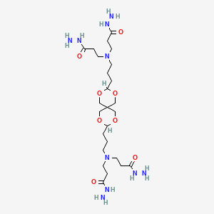molecular formula C25H50N10O8 B13790838 N,N'-(2,4,8,10-Tetraoxaspiro(5.5)undecane-3,9-diyldipropane-1,3-diyl)bis(N-(3-hydrazino-3-oxopropyl)-beta-alaninohydrazide) CAS No. 94291-94-8