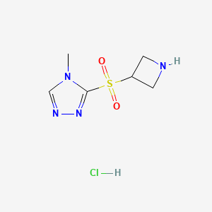 molecular formula C6H11ClN4O2S B1379084 3-(azetidine-3-sulfonyl)-4-methyl-4H-1,2,4-triazole hydrochloride CAS No. 1820718-18-0