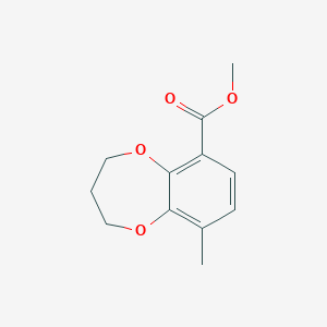 molecular formula C12H14O4 B13790905 2H-1,5-Benzodioxepin-6-carboxylicacid,3,4-dihydro-9-methyl-,methylester(9CI) 