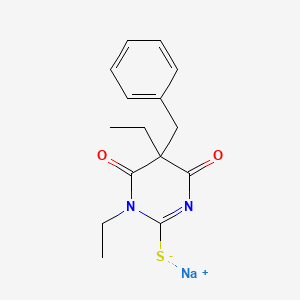 molecular formula C15H17N2NaO2S B13790916 Barbituric acid, 5-benzyl-1,5-diethyl-2-thio-, sodium salt CAS No. 66941-97-7