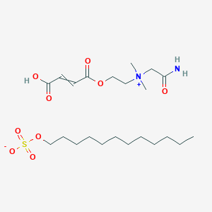 molecular formula C22H42N2O9S B13790982 (2-amino-2-oxoethyl)-[2-[(Z)-3-carboxyprop-2-enoyl]oxyethyl]-dimethylazanium;dodecyl sulfate CAS No. 63654-52-4