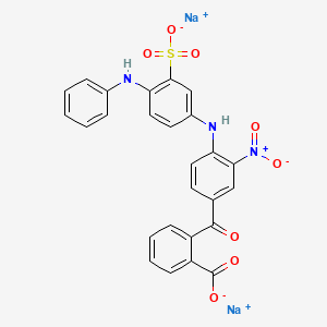 molecular formula C26H17N3Na2O8S B13790984 Disodium 2-(3-nitro-4-((4-(phenylamino)-3-sulphonatophenyl)amino)benzoyl)benzoate CAS No. 70210-38-7