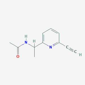 molecular formula C11H12N2O B13791004 N-[1-(6-ethynylpyridin-2-yl)ethyl]acetamide 