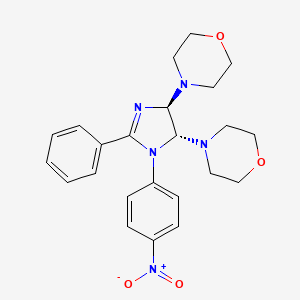 molecular formula C23H27N5O4 B13791048 4-[(4R,5R)-5-morpholin-4-yl-1-(4-nitrophenyl)-2-phenyl-4,5-dihydroimidazol-4-yl]morpholine CAS No. 80821-34-7
