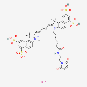molecular formula C46H48KN4O15S4 B13791056 Sulfo-Cyanine5.5 maleimide 
