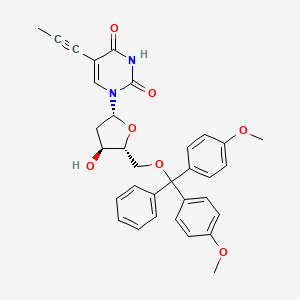 molecular formula C33H32N2O7 B13791115 5'-O-(Dimethoxytrityl)-5-(1-propynyl)-2'-deoxyuridine 